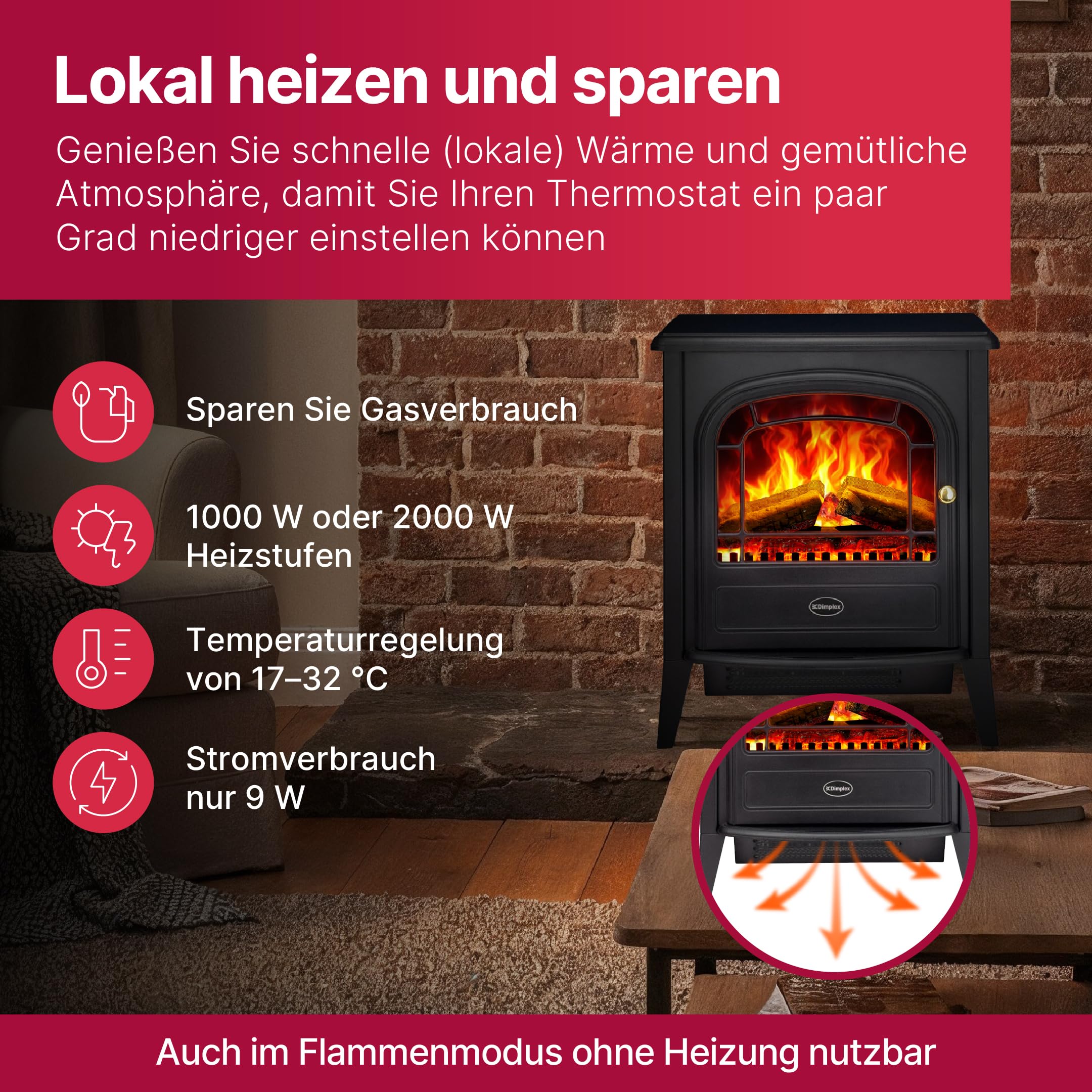 dimplex-optiflame-club-elektrokamin-holzscheit-glutbett-2kw image 3