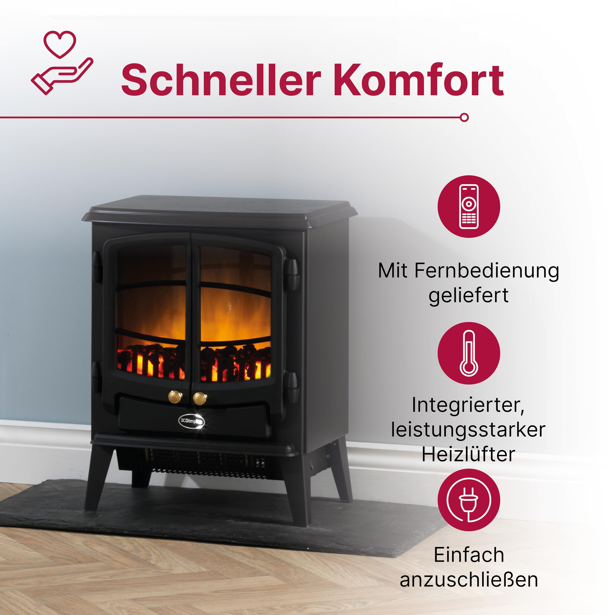 dimplex-optiflame-tango-elektrokamin-freistehend-kohlebett-2kw image 2