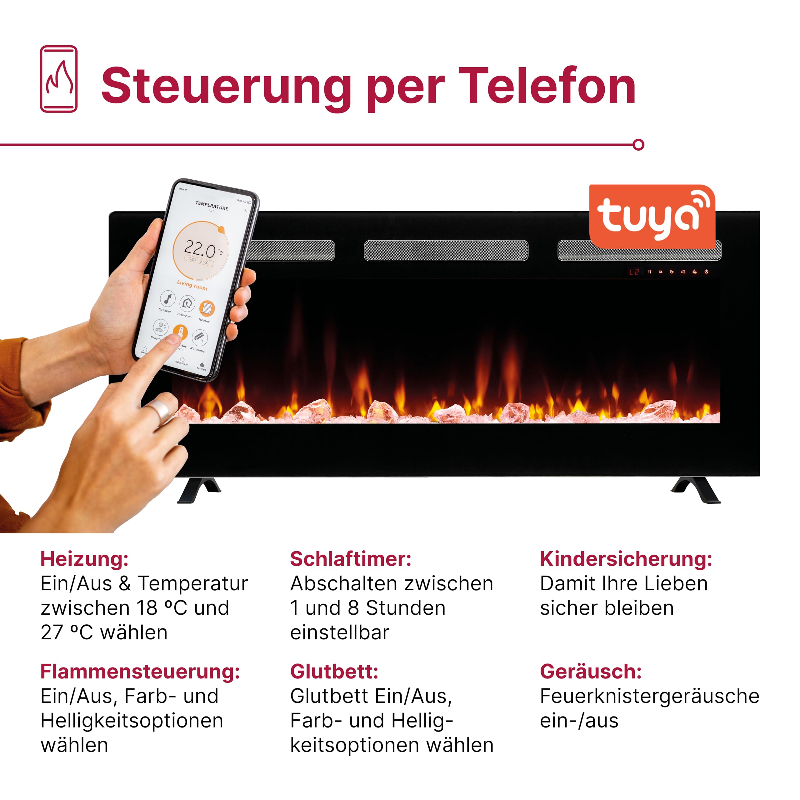 dimplex-sierra-72-zoll-elektrokamin-mit-heizung-und-app image 8